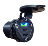 QC3.0 USB & Dual PD Type-C Ports - Blue LED