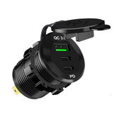 QC3.0 USB & Dual PD Type-C Ports - Blue LED