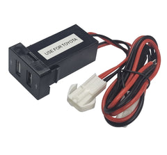 Dual Toyota REVO 2.1A + 2.1A USB Charger 32x20mm - Blue LED