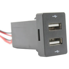 Dual Toyota REVO 2.1A + 2.1A USB Charger 32x20mm - Blue LED