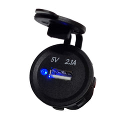 Single 2.1A USB Socket Charger - Blue LED Indicator