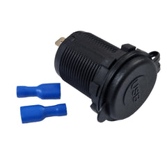 Dual 2.4A USB & QC3.0 Charger Socket - Blue LED