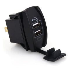 Dual 3.1A Rocker Style USB Charger - Blue LED
