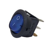 Small Blue Round Rocker Switch 3 Pin - On/Off