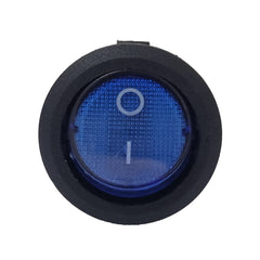 Small Blue Round Rocker Switch 3 Pin - On/Off