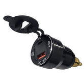 Hella Socket QC3 USB & Type-C Charger With Voltmeter - Blue LED