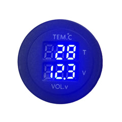Dual Temperature Gauge & Volt Meter - Blue LED