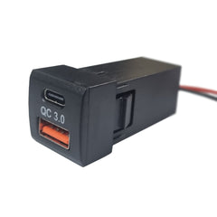 Toyota QC3 USB + Type-C Charger (22mm X 22mm) - Blue LED