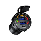 Dual QC3.0 USB Charger with LED Digital Voltmeter & On/Off Switch