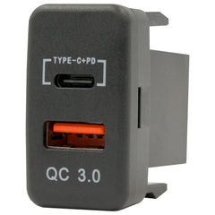 Dual QC3.0 USB & Type-C Charger(40x20mm) Toyota VIGO - Blue LED