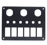 6 Rocker + Circuit Breaker & 3 Round Hole Blank Panel