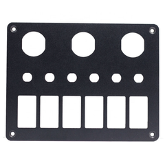 6 Rocker + Circuit Breaker & 3 Round Hole Blank Panel