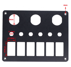6 Rocker + Circuit Breaker & 3 Round Hole Blank Panel