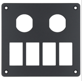 2 Gang Round Socket & 4 Gang Rocker - Blank Aluminium Panel