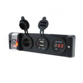 Switch Panel With Voltmeter Usb Charger Power Socket And On-Off Switch Multi