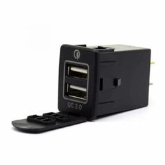 Dual QC3 USB Charger (32x20mm) Toyota Revo - Blue LED