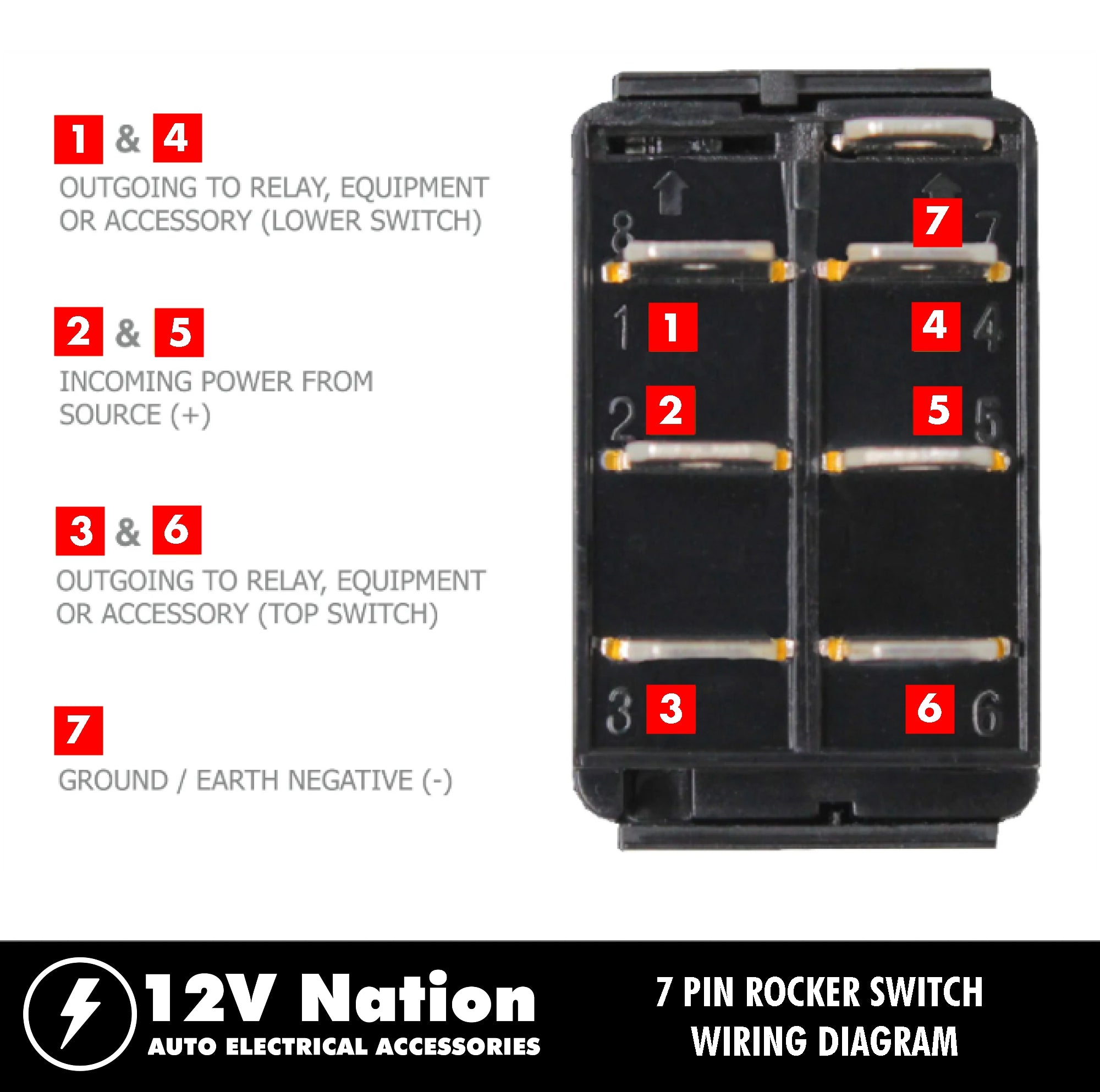 7 Pin Rocker Switch