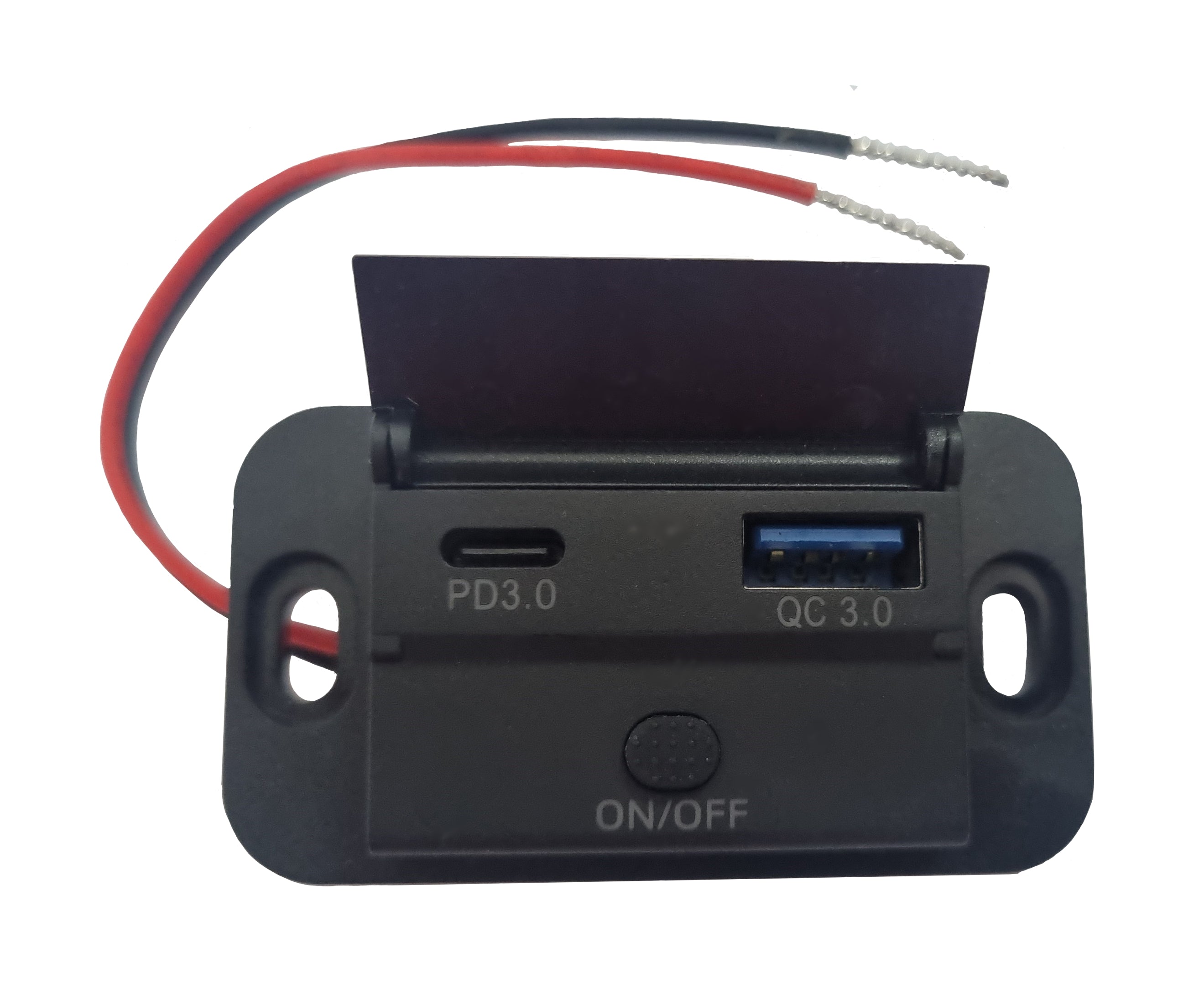 Dual QC3.0 USB & PD3.0 Type-C Wall Plate Charger with On/Off Switch - Hinge Cover