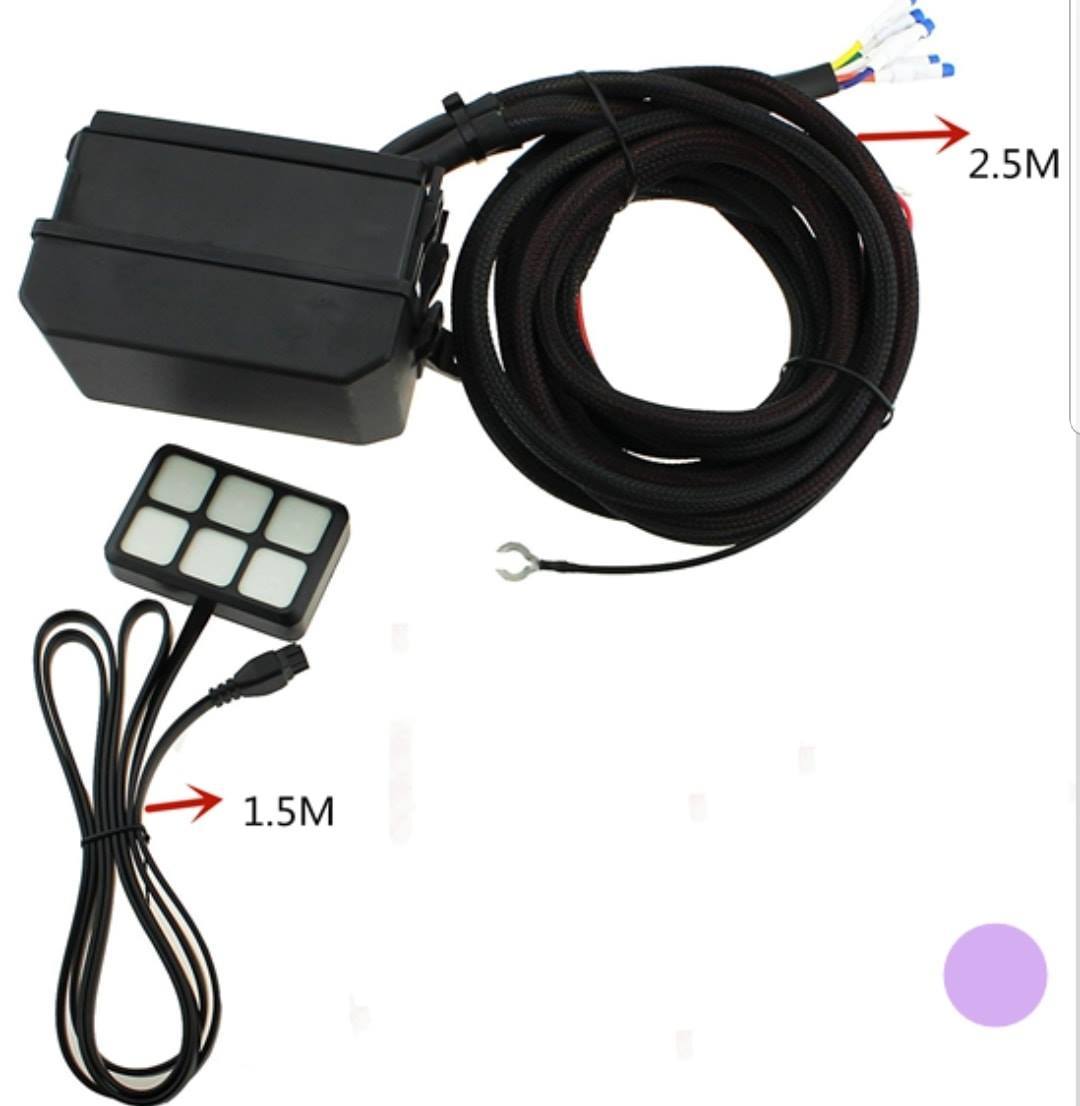 12V 6 Gang button switch panel with relay control box - the4x4store.co.za