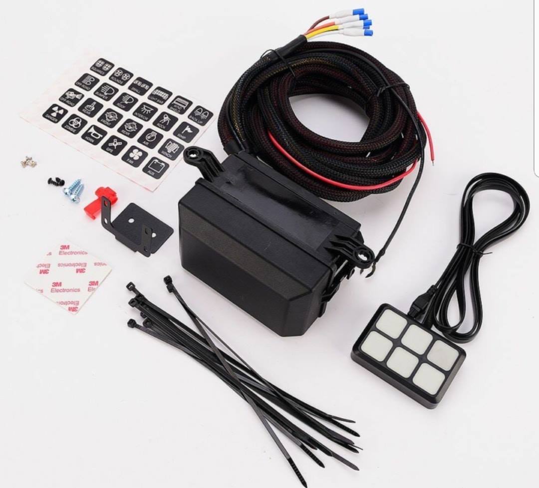 12V 6 Gang button switch panel with relay control box - the4x4store.co.za