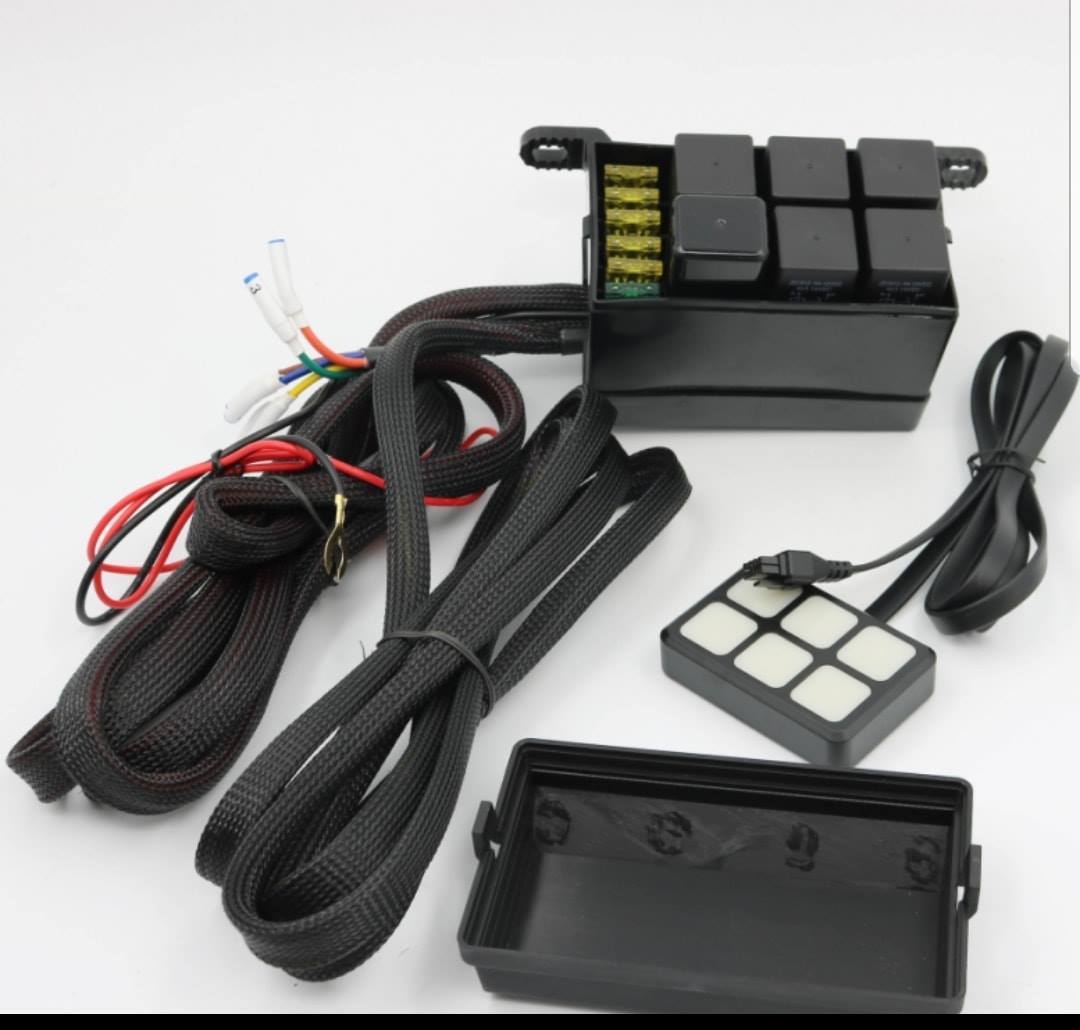 12V 6 Gang button switch panel with relay control box - the4x4store.co.za