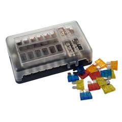 12 Way Fuse Box with Negative bus and LED indicator