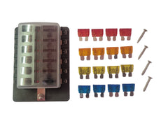 12 Way Blade Fuse Box with LED - Spade Terminal