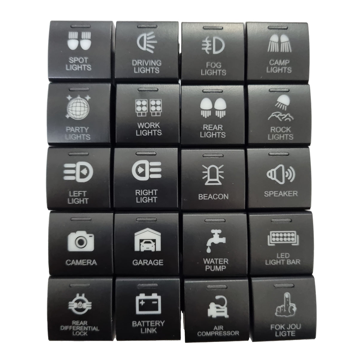 Toyota 22x22mm Push Switch Blank - Engraving Optional