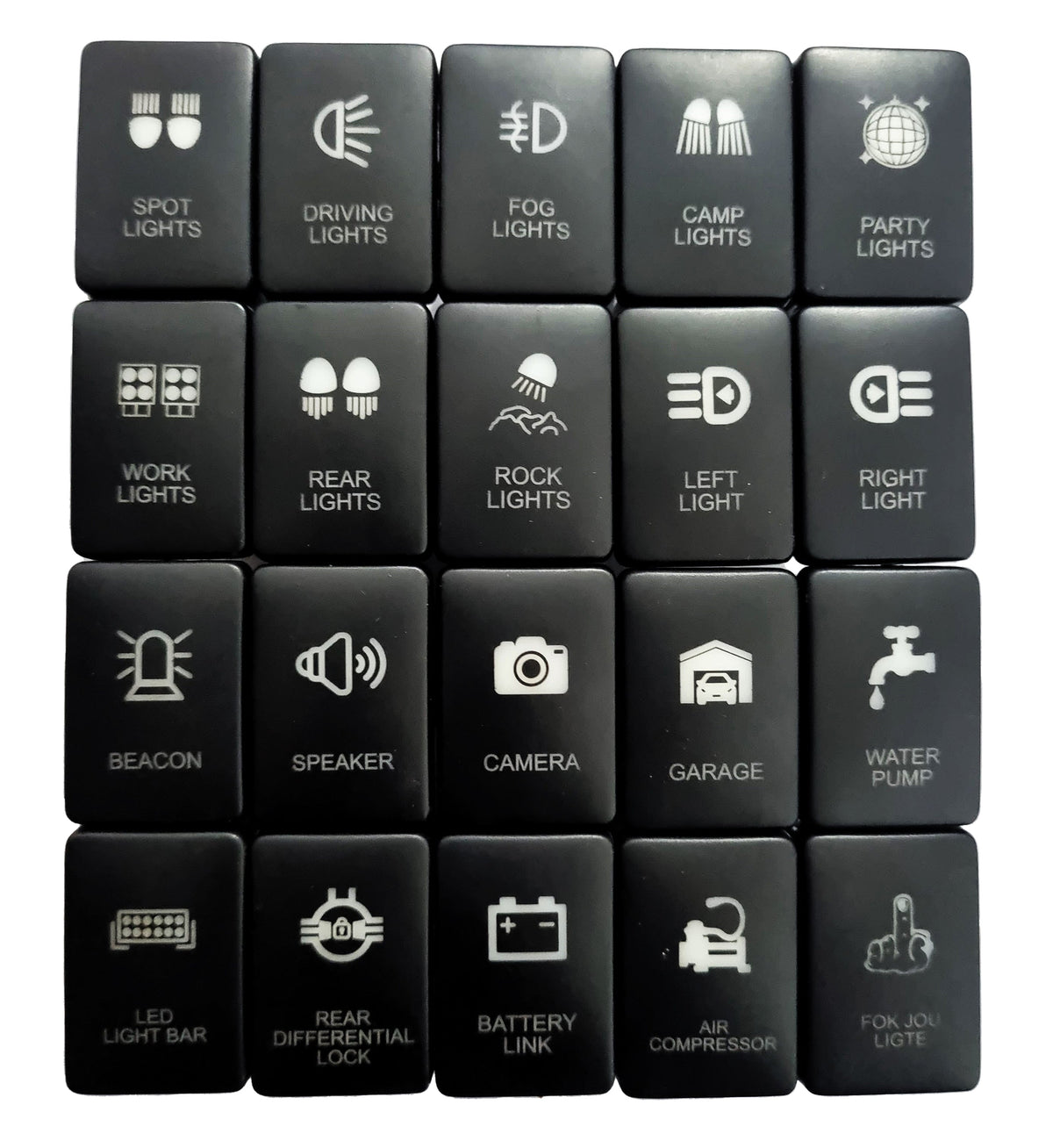 Toyota REVO Push Switch 32x20mm Blank - Optional Engraving