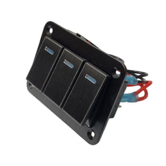 3 Gang Switch Panel Metal - Black / Silver