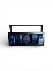 Mountable 4 Way Switch Panel With Dual USB And Voltmeter