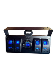 Mountable 4 Way Switch Panel With Dual USB And Voltmeter