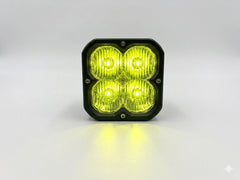 Premium 3 Inch LED Pod Cube Light Yellow PAIR