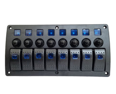 8 Gang Switch Panel with Resettable Circuit Breakers