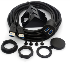 USB 3.0 Flush Mount Cable, Dual USB Flush Panel Mount + Cable