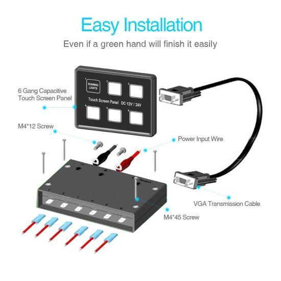 6 Gang Touch Screen Switch Panel - the4x4store.co.za