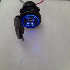 3.1A (1Amp Top And 2.1Amp Bottom) Dual Usb Socket Charger - Blue Backlight