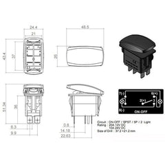 Rocker Switch On-Off Blue Led- Zombie Lights
