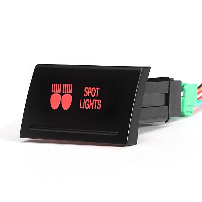 Volkswagen Amarok push switch, large for in dash above radio 43x27mm Red led "spot light" - the4x4store.co.za