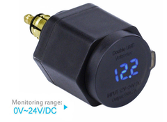 Dual USB Charger Adapter Socket for DIN Hella Plug - the4x4store.co.za